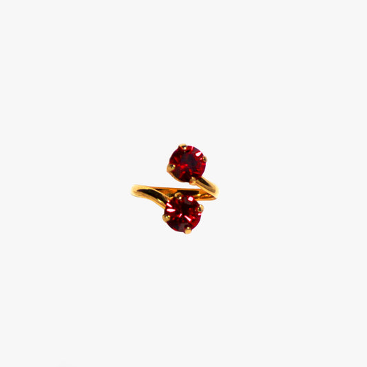 Sparkle Up Anello 2 pietre rosso